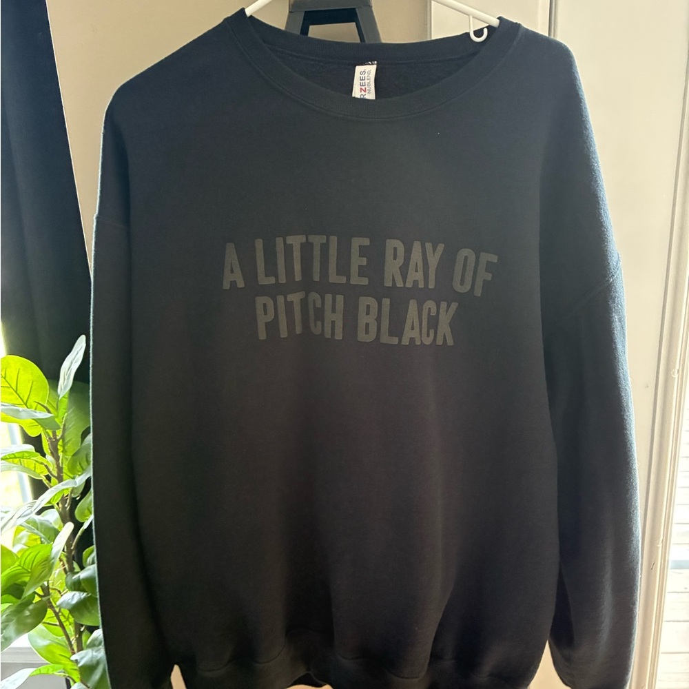 A little ray of pitch black sweatshirt, extra large